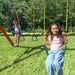 Gorilla Playsets Summerville Deluxe Swing Set – children using the belt swings