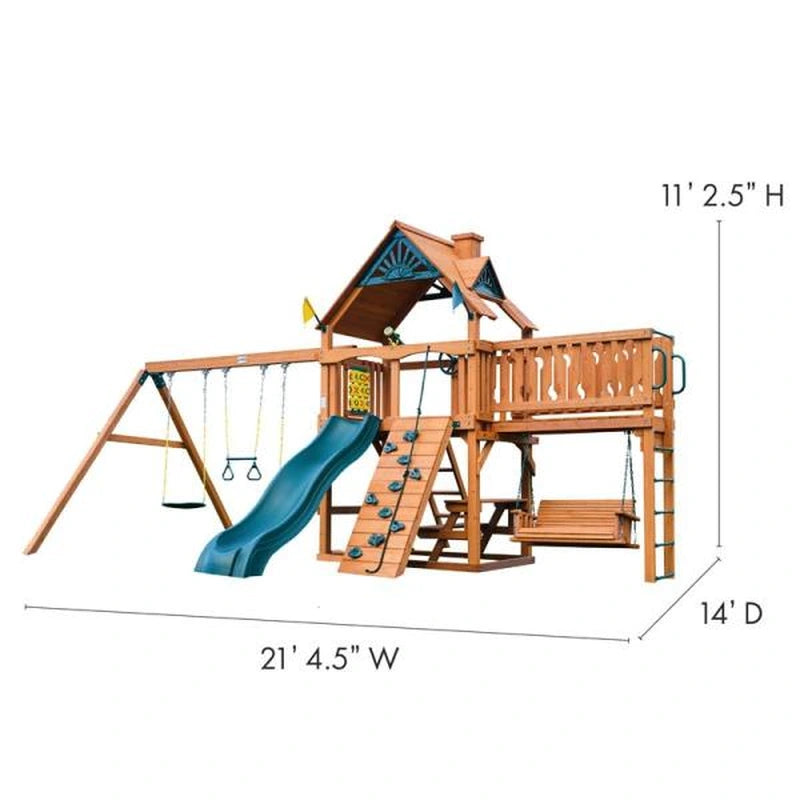 Gorilla Playsets Summerville Swing Set – manufacturer diagram showing overall width, depth and height