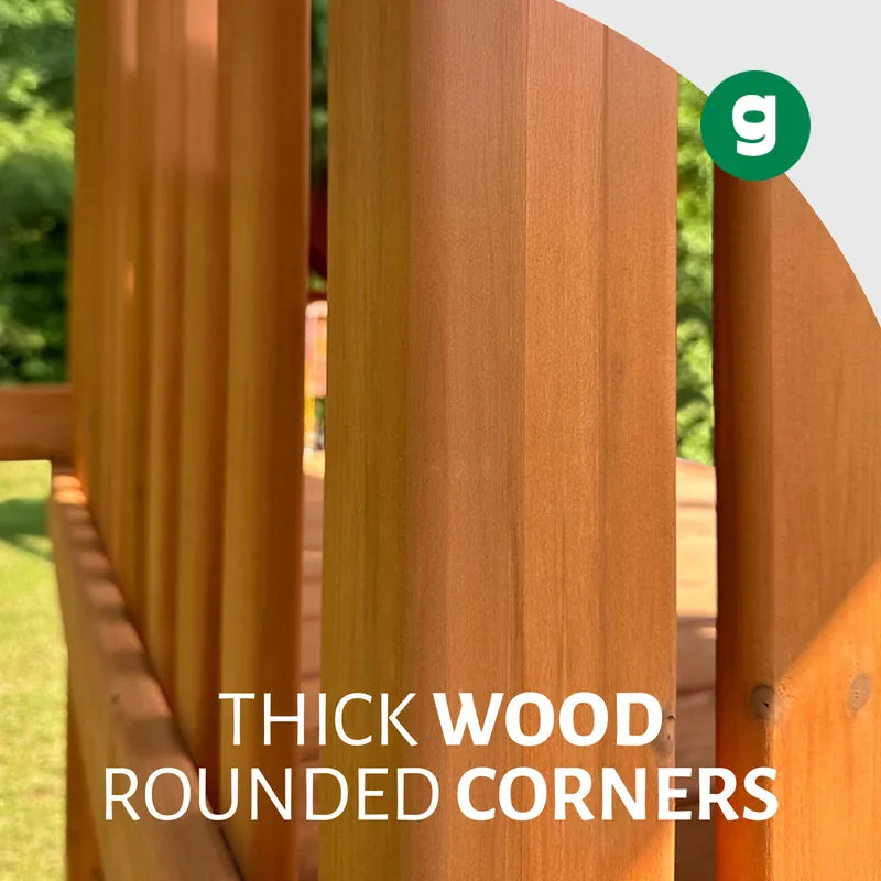 Gorilla Playsets Summerville Swing Set – rounded edges on the thick cedar posts