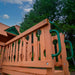 Gorilla Playsets Summerville Swing Set – wooden deck railing and green safety handles
