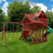 Gorilla Playsets Sun Palace Deluxe Swing Set – rear view of the ladders and elevated decks