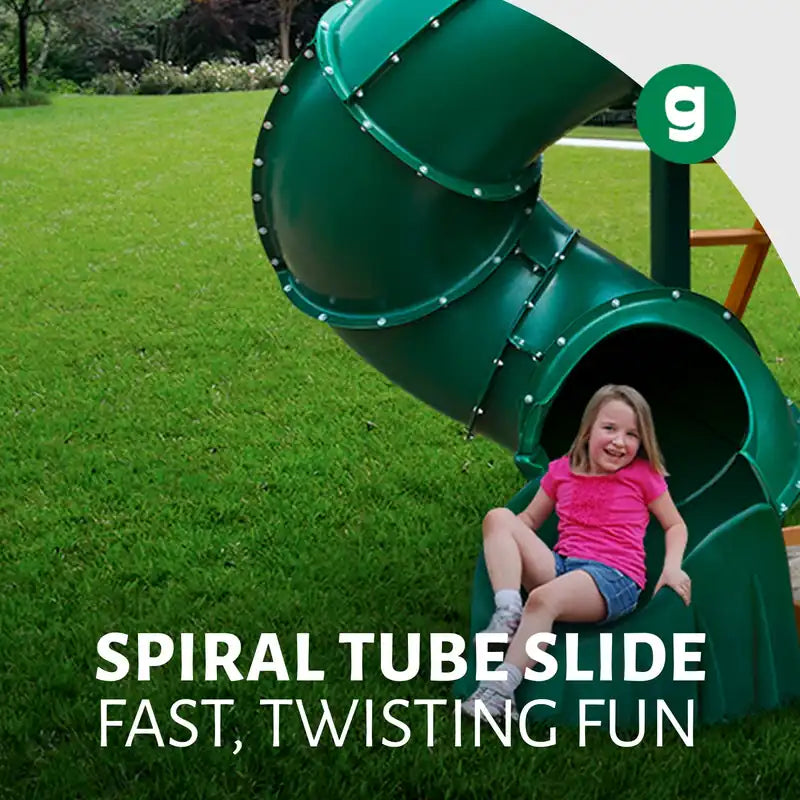 Great Skye II Swing Set – enclosed tube slide exit