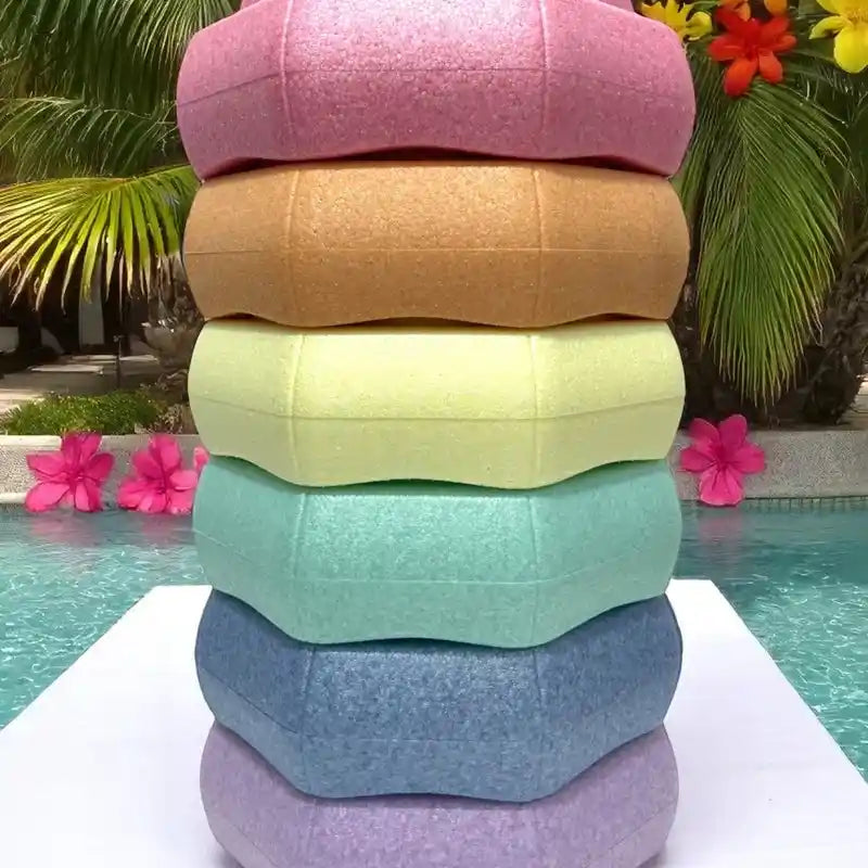 Green Elephant Pastel Rainbow Stepping Stones – pastel stepping stones detail view 2