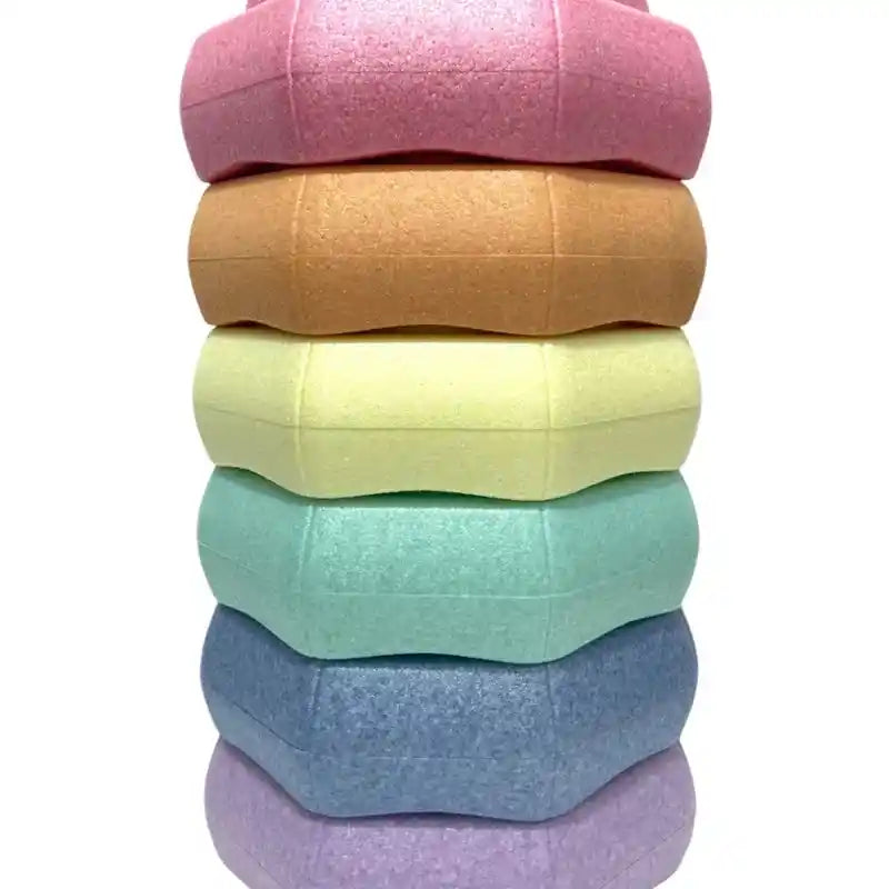 Green Elephant Pastel Rainbow Stepping Stones – stacked pastel stepping stones