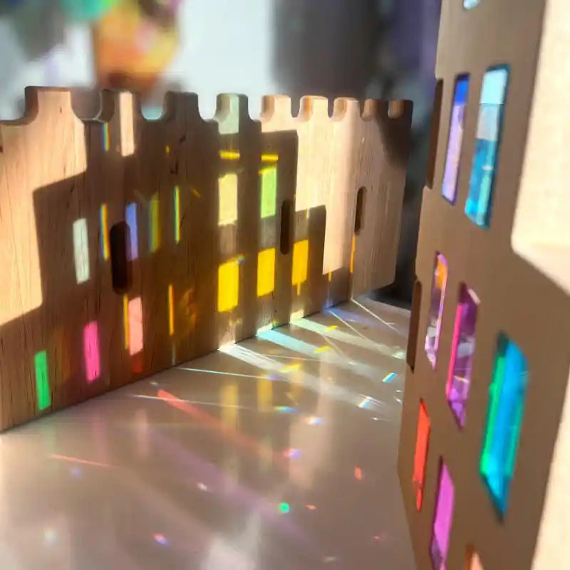 Green Elephant Rainbow Lucite Building Blocks - 50 Piece Set – rainbow block lifestyle view 2