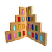 Green Elephant Rainbow Lucite Building Blocks - 50 Piece Set – translucent building arrangement
