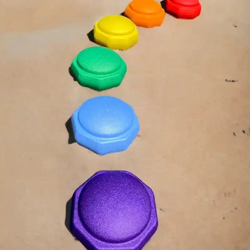 Green Elephant Rainbow Stepping Stones - 6 Piece Set – stepping stones obstacle course