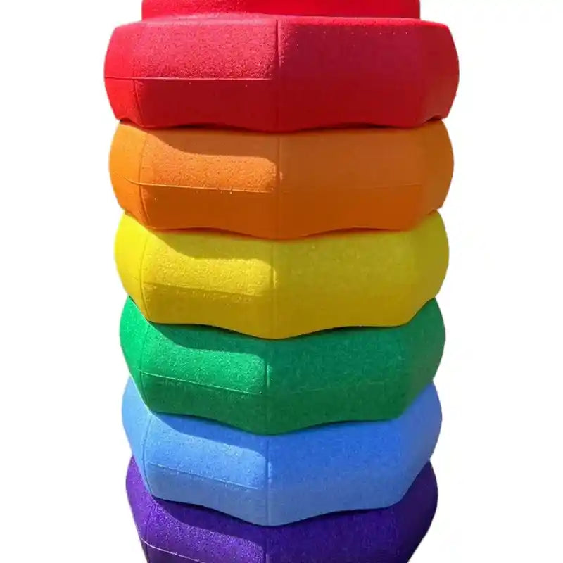 Green Elephant Rainbow Stepping Stones - 6 Piece Set – six rainbow stepping stones