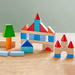 HABA Colored Wooden Building Blocks - 46 Piece Set – castle-style block arrangement