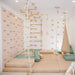 Indoor Play Gym – Peach wall panels with bars ropes and optional floor mats