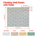 Indoor Play Gym – wall panel dimensions and four color options