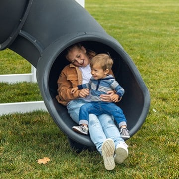 Junior Dreamweaver Vinyl Playground Set heavy-duty double-wall slide detail