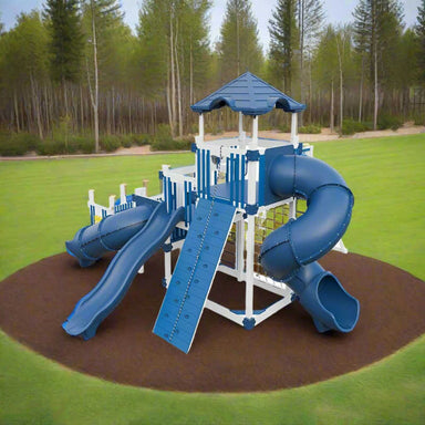 junior cruiser vinyl playground set in white and blue in  park