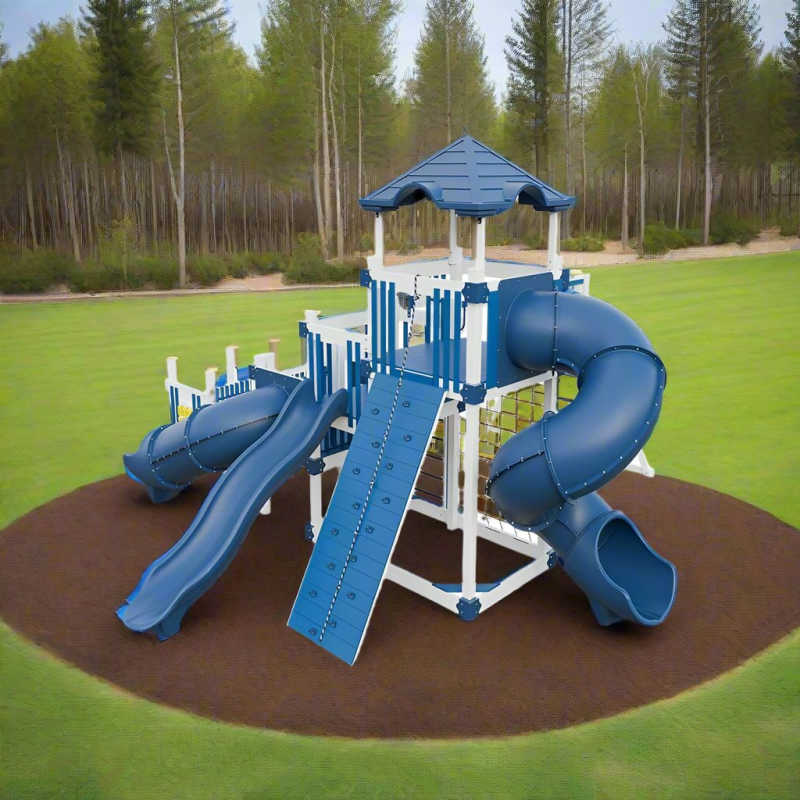 junior cruiser vinyl playground set in white and blue in  park