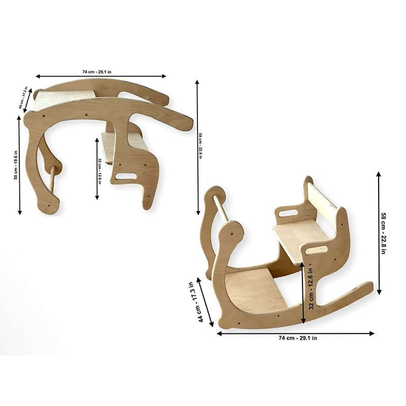 Kidodido Kids Rocking Chair and Table Combo Dimension
