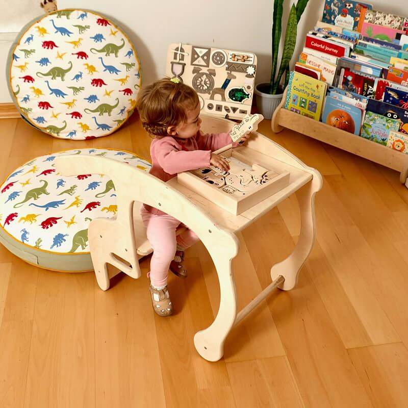 Kidodido Kids Rocking Chair and Table Combo Top View Playing Child