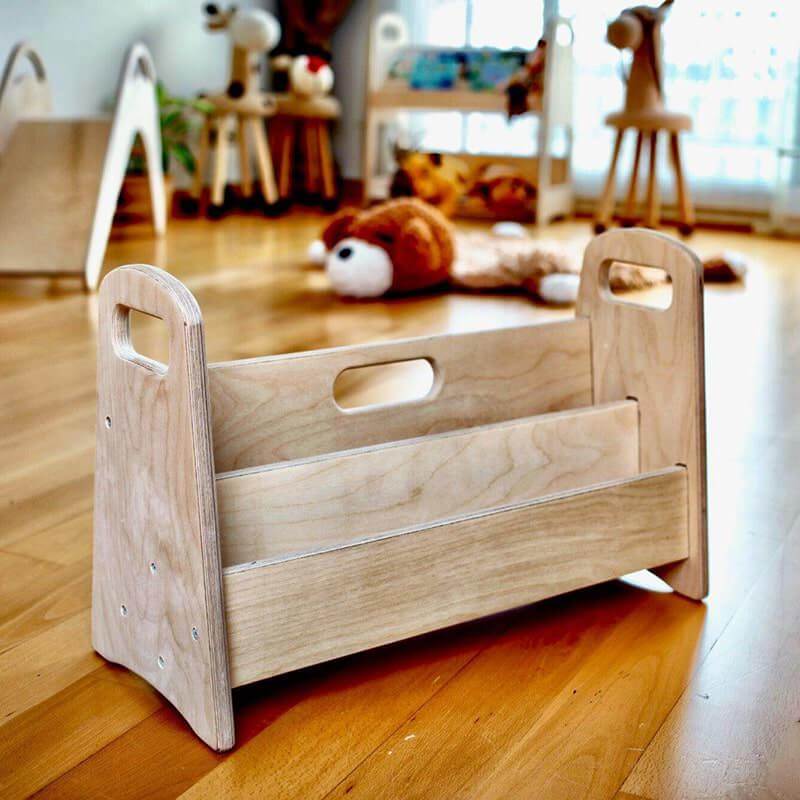 Kidodido Small Toddler Bookshelf With Natural Wood Finish