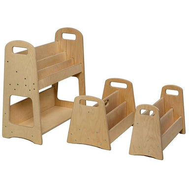 Wooden kids Book Storage Rack Group