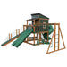 kingdom lodge deluxe vinyl playhouse chestnut wood green front right