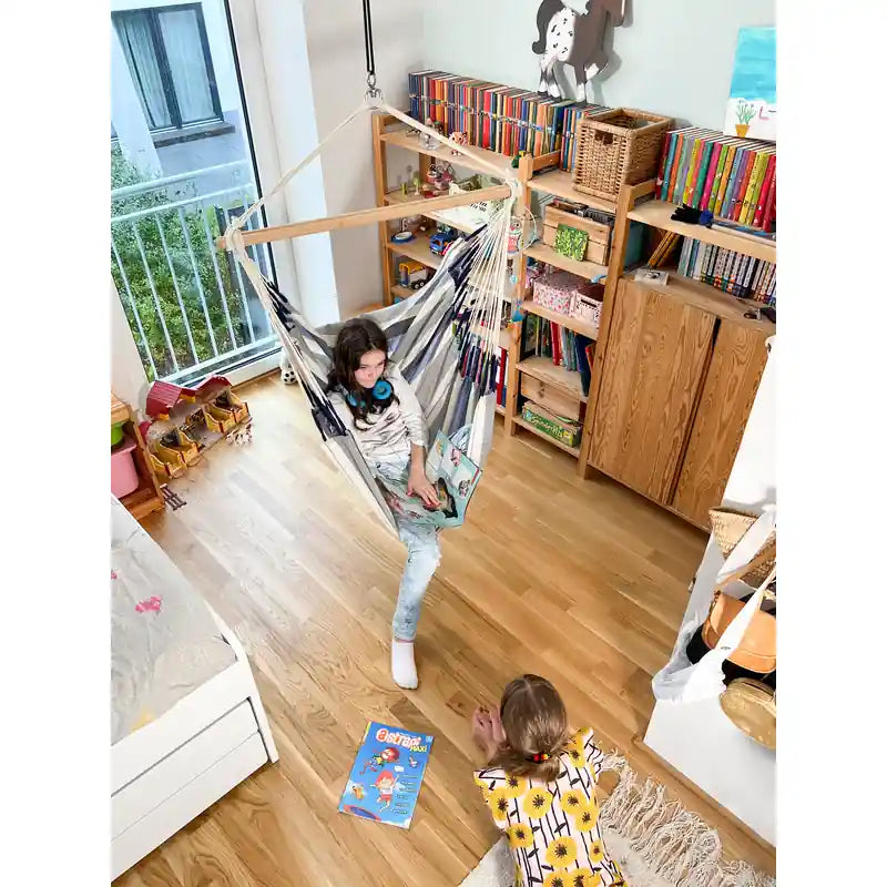 Domingo Sea Salt - Weather-Resistant Basic Hammock Chair – overhead view of the bedroom chair