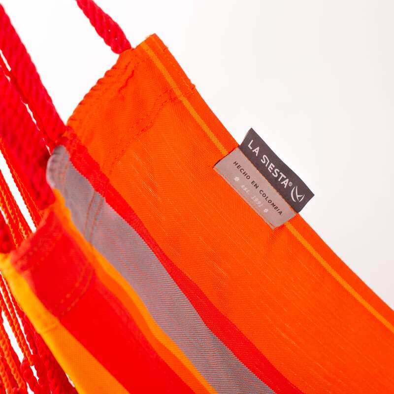 Domingo Toucan - Weather-Resistant Basic Hammock Chair – brand label and orange suspension cords