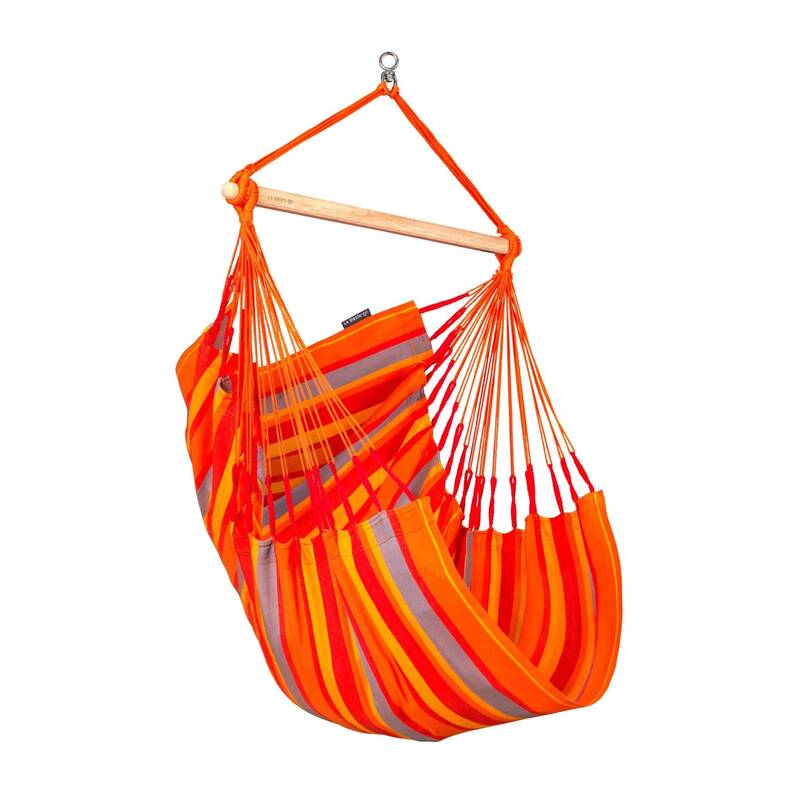 Domingo Toucan - Weather-Resistant Basic Hammock Chair – complete orange striped hammock chair