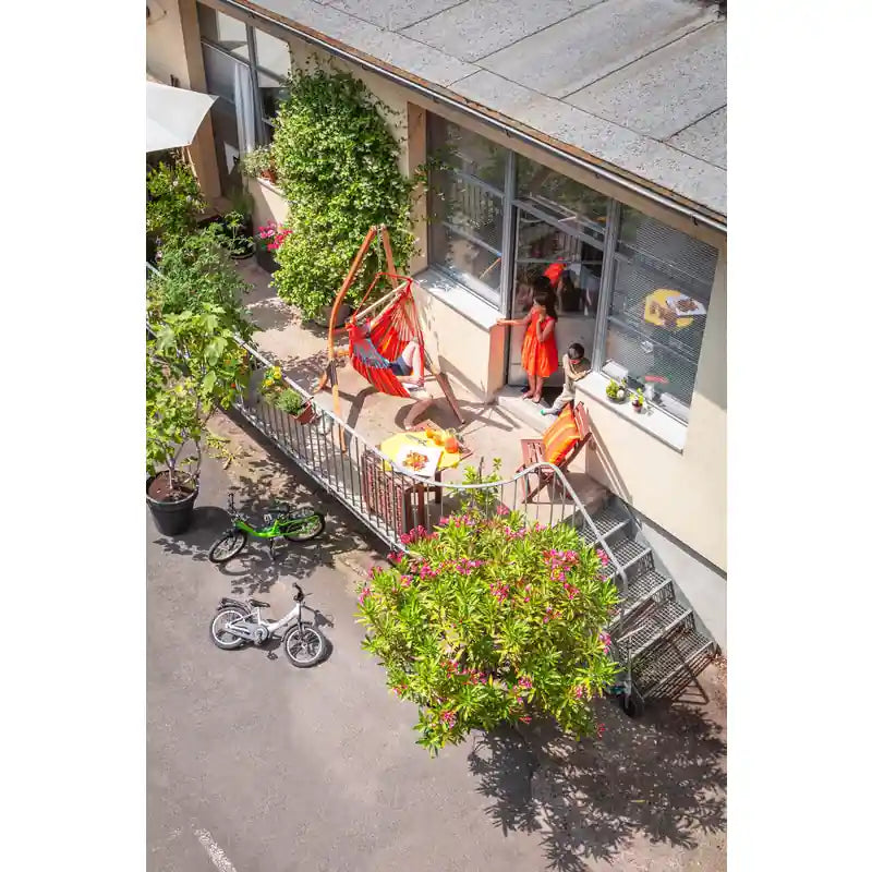 Domingo Toucan - Weather-Resistant Basic Hammock Chair – wide balcony view from above