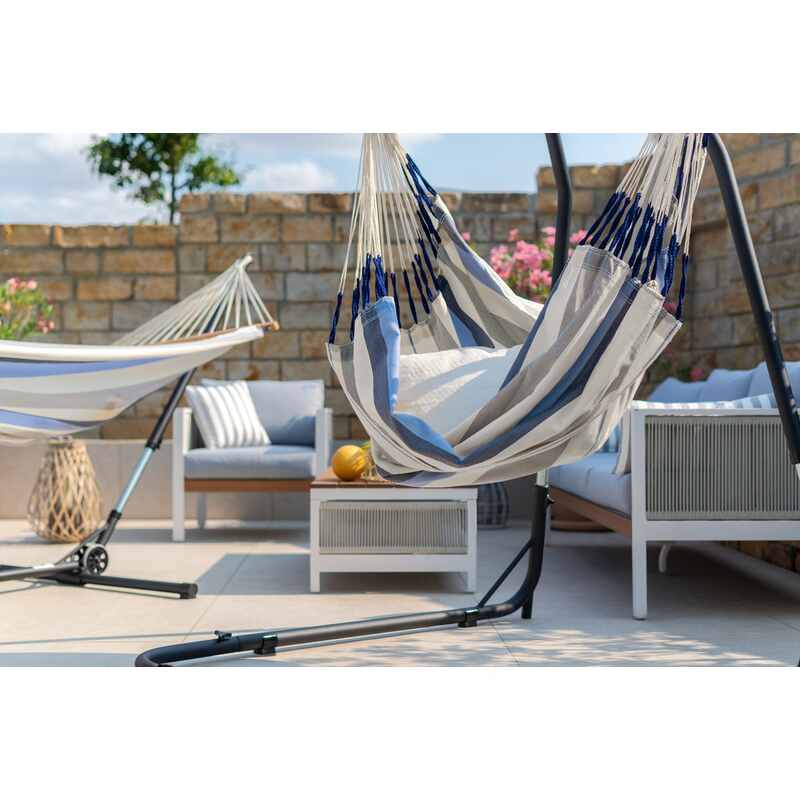 Domingo Sea Salt - Weather-Resistant Comfort Hammock Chair – chair beside outdoor seating