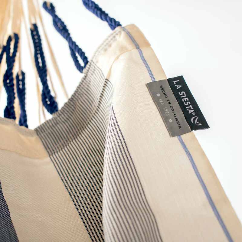 Domingo Sea Salt - Weather-Resistant Comfort Hammock Chair – label and suspension cord detail