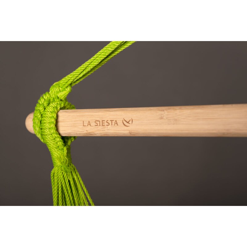 Domingo Lime - Weather-Resistant Kingsize Hammock Chair – bamboo bar engraving and suspension cord