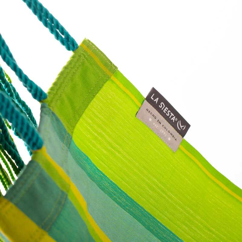 Domingo Lime - Weather-Resistant Kingsize Hammock Chair – lime label and suspension cords