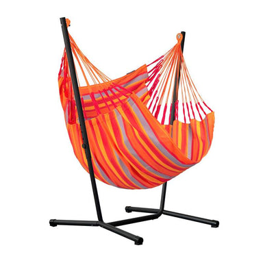 Fiji Outdoor Toucan – Weather-Resistant Basic Size Hammock Chair with Galvanized Steel Stand – complete chair and steel stand