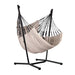 Fiji Organic Zebra – Organic Cotton Comfort Size Hammock Chair with Galvanized Steel Stand – complete chair and steel stand