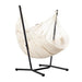 Fiji Organic Latte – Organic Cotton Comfort Size Hammock Chair with Galvanized Steel Stand – complete chair and steel stand