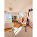 Fiji Organic Latte – Organic Cotton Comfort Size Hammock Chair with Galvanized Steel Stand – wide view of bedroom seating