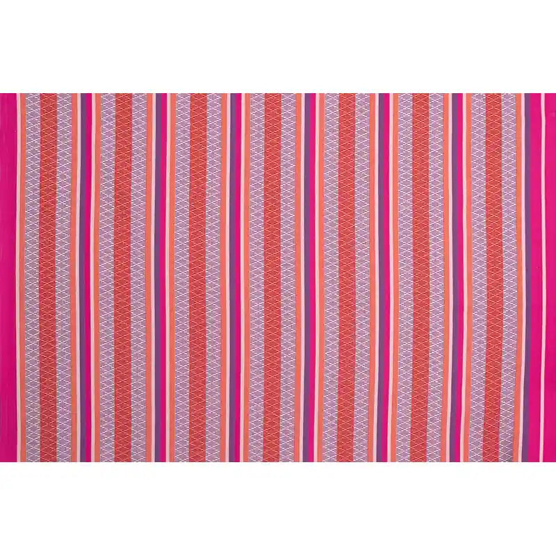 Fiji Organic Flamingo – Organic Cotton Comfort Size Hammock Chair with Galvanized Steel Stand – full Flamingo stripe pattern
