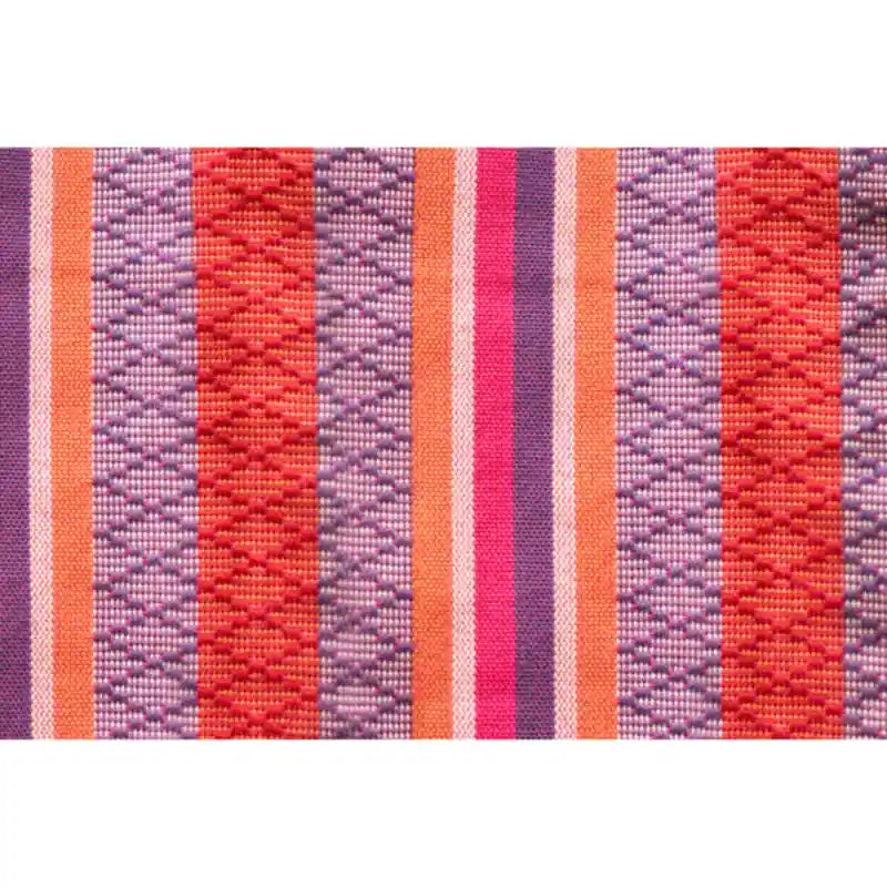 Fiji Organic Flamingo – Organic Cotton Comfort Size Hammock Chair with Galvanized Steel Stand – woven pink and orange stripe detail