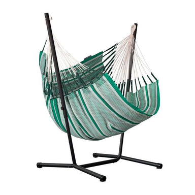 Fiji Organic Agave – Organic Cotton Comfort Size Hammock Chair with Galvanized Steel Stand – complete chair and steel stand