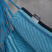 Habana Blue Zebra - Organic Cotton Comfort Hammock Chair – label and stitched fabric edge