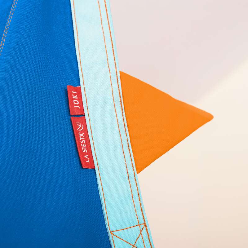 LA SIESTA Joki Dolphy Kids Hanging Nest – orange fabric tab and seam detail