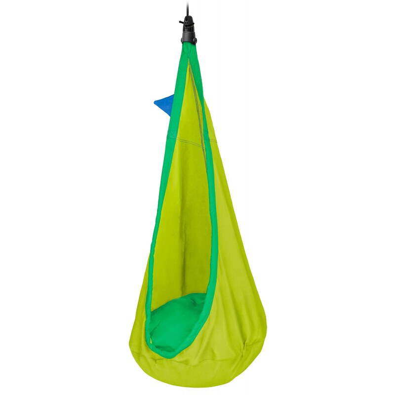 LA SIESTA Joki Froggy Kids Hanging Nest – lime and green hanging nest front view