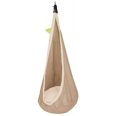LA SIESTA Joki Teddy Kids Hanging Nest – tan and cream hanging nest front view