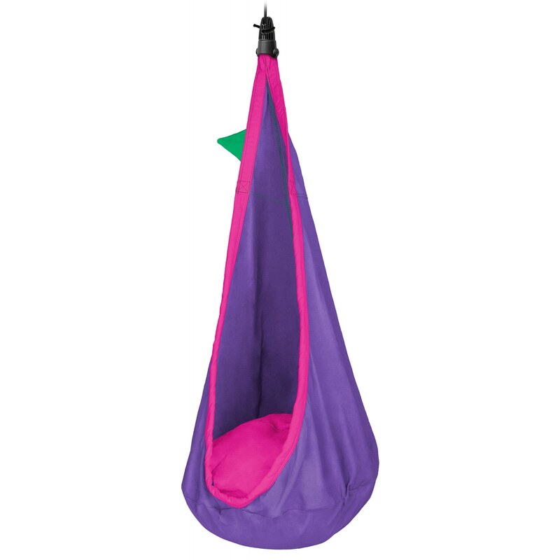 LA SIESTA Joki Lilly Kids Hanging Nest – pink and purple hanging nest front view