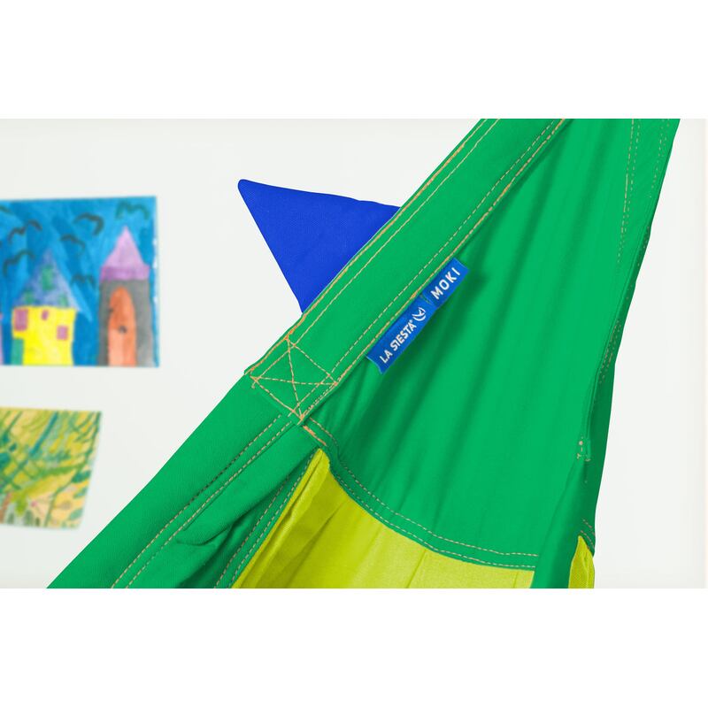 LA SIESTA Moki Froggy Kids Hammock with Suspension – fabric tab and stitched edge