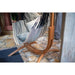 Udine Organic Zebra - Organic Cotton Hammock Chair with FSC® certified Eucalyptus Stand – empty chair beside curtains