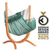 Udine Organic Agave - Organic Cotton Hammock Chair with FSC® certified Eucalyptus Stand – complete chair with eucalyptus stand and existing design award graphic