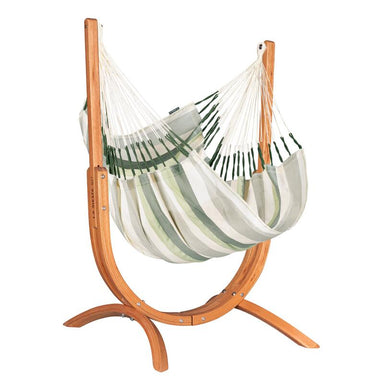 Udine Outdoor Cedar - Weather-Resistant Hammock Chair with FSC® certified Eucalyptus Stand – complete Cedar chair and eucalyptus stand