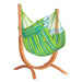 Udine Outdoor Lime - Weather-Resistant Hammock Chair with FSC® certified Eucalyptus Stand – complete Lime chair and eucalyptus stand