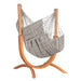 Udine Outdoor Almond - Weather-Resistant Hammock Chair with FSC® certified Eucalyptus Stand – complete Almond chair and eucalyptus stand