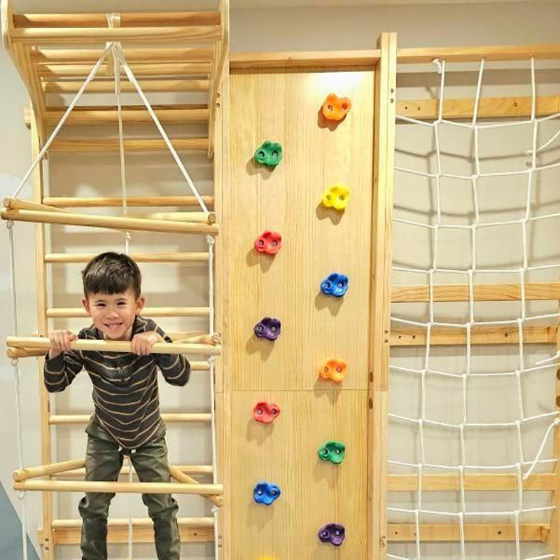 ladder attachment for walnut, neem and betula with a boy smiling